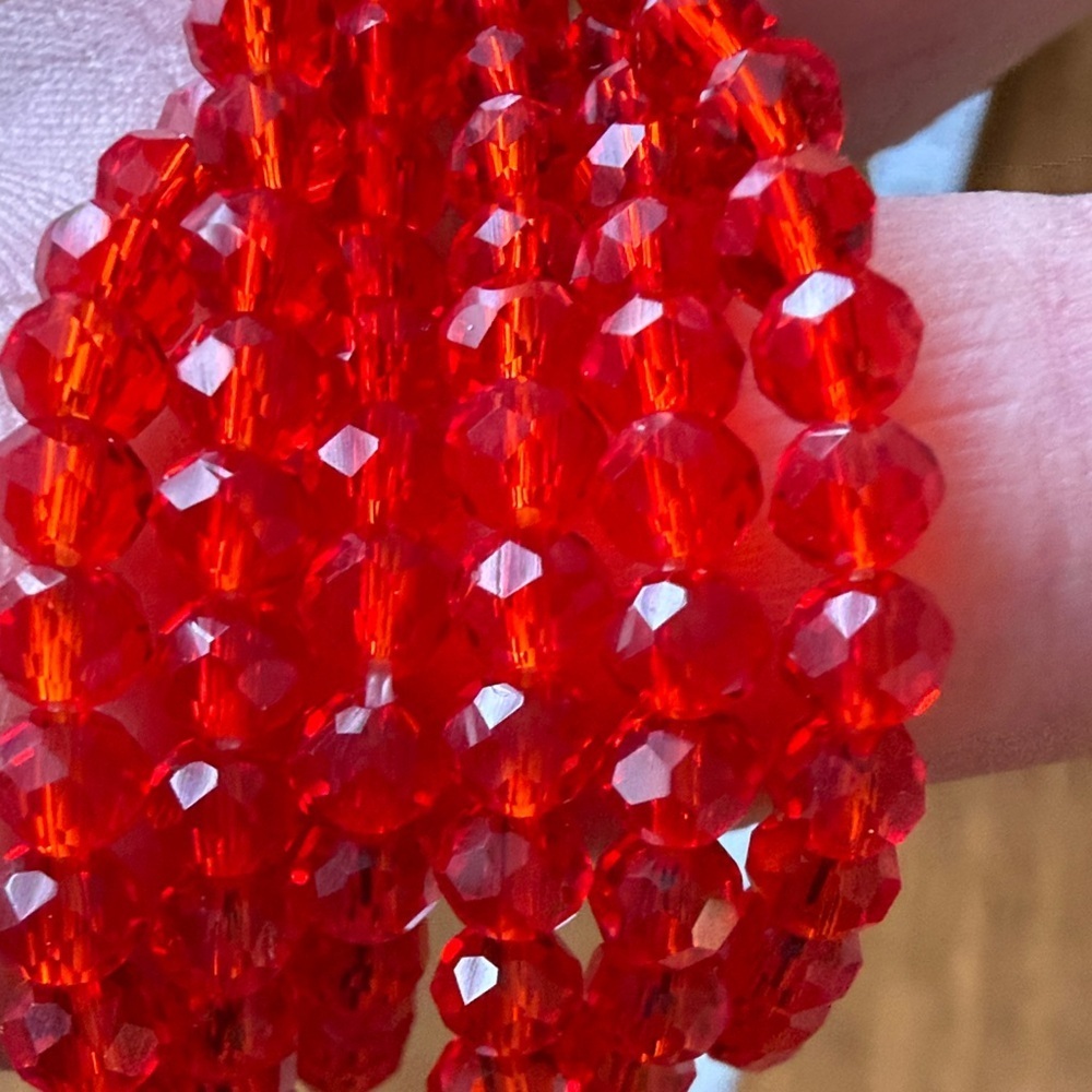 Red Crystal Flower Bag Charm - Picture 4 of 4